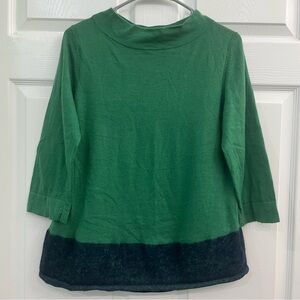 Anthropology Angel of the North Green & Blue Womens Cotton Cashmere Sweater Knit